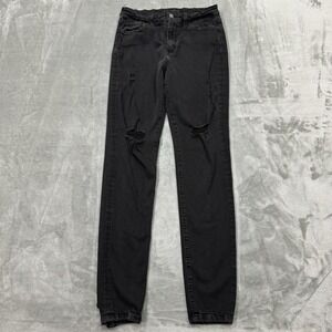 Flying Monkey Jeans Womens 28 Black High Rise Skinny Stretch Medium‎ Wash Denim